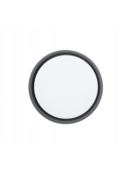 Elegancka okrągła lampa LED BENI 18W do oświetlenia zewnętrznego, IP65, ciemny popiel – nowoczesny plafon do domu.