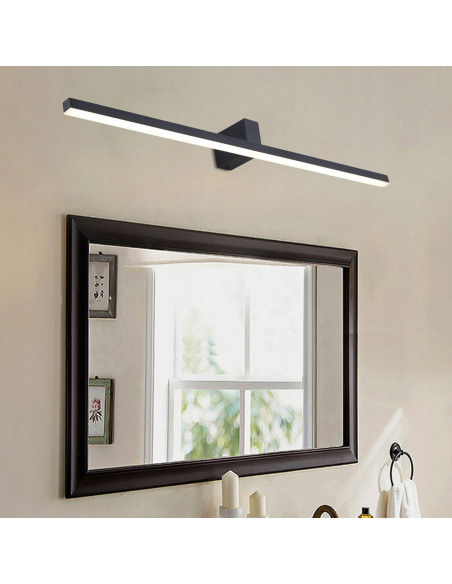 Kinkiet Nevada XXL - czarne nowoczesne oświetlenie LED do łazienki, minimalistyczny design, 3200 lumenów.