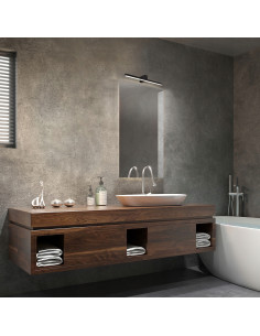 Nowoczesny kinkiet LED Nevada w czarnym metalu - elegancka lampa ścienna do łazienki, 20W, 2450 lumenów 2