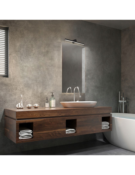 Nowoczesny kinkiet LED Nevada w czarnym metalu - elegancka lampa ścienna do łazienki, 20W, 2450 lumenów