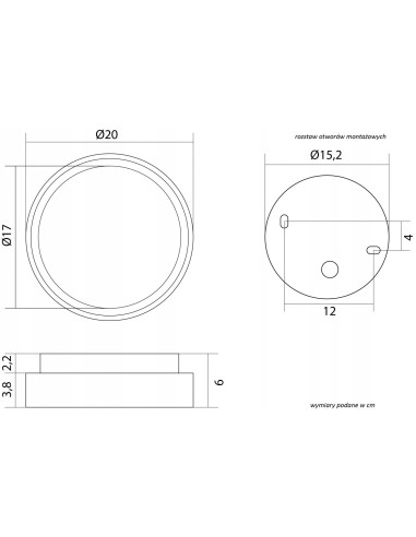 Elegancka okrągła lampa LED BENI 18W do oświetlenia zewnętrznego, IP65, ciemny popiel – nowoczesny plafon do domu.