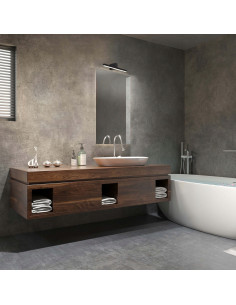 Kinkiet Nevada LED - czarne, minimalistyczne oświetlenie łazienkowe 12W, 1500 lumenów, nowoczesny design. 2