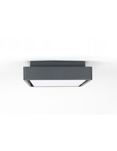 Plafon ogrodowy LED BENI 18W kwadratowy w ciemnym popielu - nowoczesne oświetlenie IP65 od marki SU-MA