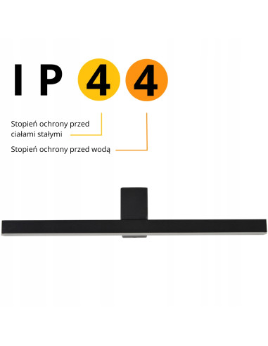 Kinkiet Nevada LED - czarne, minimalistyczne oświetlenie łazienkowe 12W, 1500 lumenów, nowoczesny design.