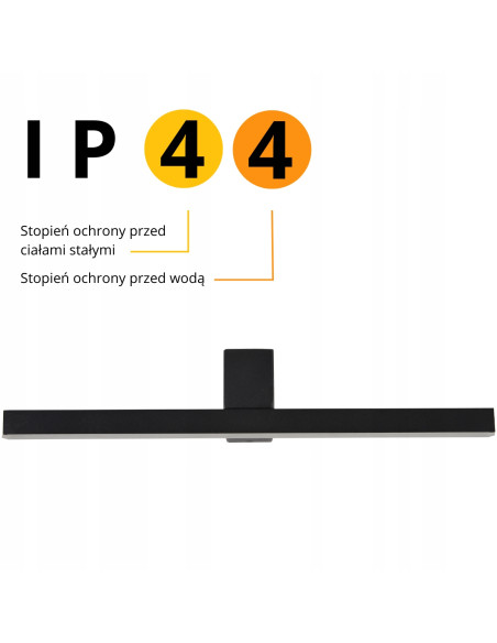 Kinkiet Nevada LED - czarne, minimalistyczne oświetlenie łazienkowe 12W, 1500 lumenów, nowoczesny design.