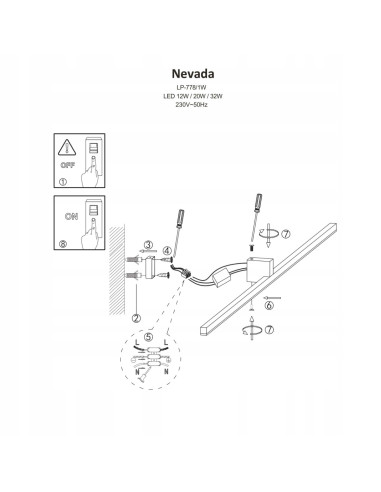 Kinkiet Nevada LED - czarne, minimalistyczne oświetlenie łazienkowe 12W, 1500 lumenów, nowoczesny design.