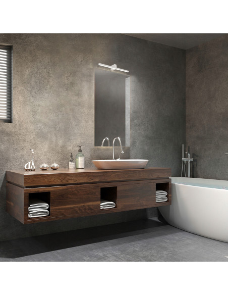 Nowoczesny kinkiet LED Nevada w czarnym metalu - elegancka lampa ścienna do łazienki, 20W, 2450 lumenów