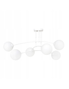 Klasyczny plafon PREGOS z 6 szklanymi kulami, biała elegancja do nowoczesnych i tradycyjnych wnętrz 2