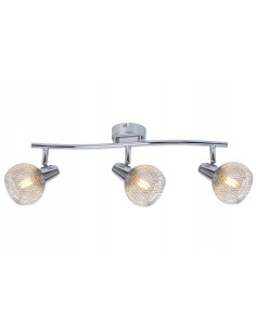 Lampa sufitowa LORETTO w kolorze srebrnym - elegancki plafon do jadalni i salonu z falującym wzorem.