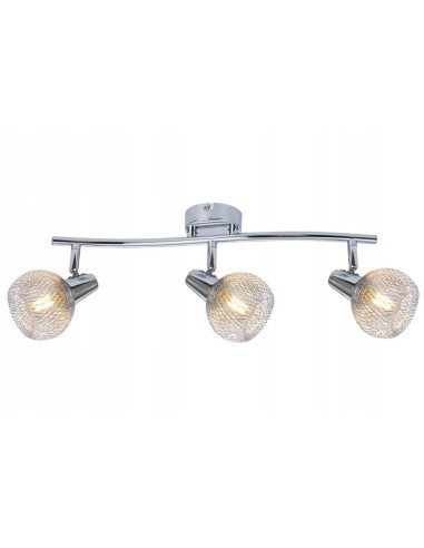 Lampa sufitowa LORETTO w kolorze srebrnym - elegancki plafon do jadalni i salonu z falującym wzorem.