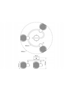 Elegancki półplafon LORETTO E14 z metalową siateczką – nowoczesne oświetlenie do każdego wnętrza 2