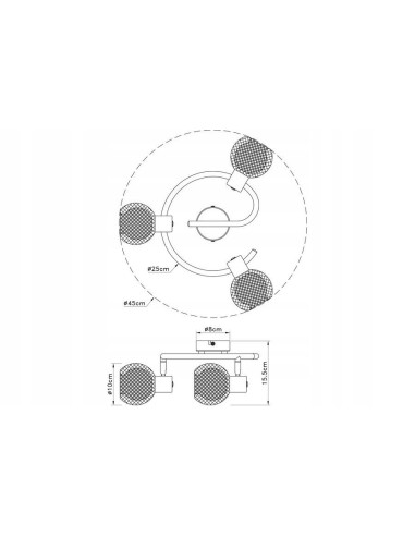Elegancki półplafon LORETTO E14 z metalową siateczką – nowoczesne oświetlenie do każdego wnętrza