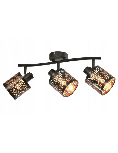 Elegancka lampa sufitowa KIGA z roślinnym wzorem i złotymi detalami - idealny półplafon do nowoczesnych wnętrz