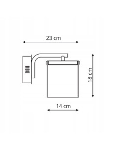 Kinkiet Glamour Cantos Cylindryczny z Kryształami i Chromowanymi Akcentami, Świetny do Korytarzy i Salonów 2