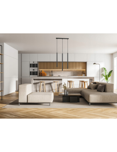 Lampa sufitowa SELTER 3 w kolorze czarnym - nowoczesny półplafon z trzema regulowanymi punktami świetlnymi