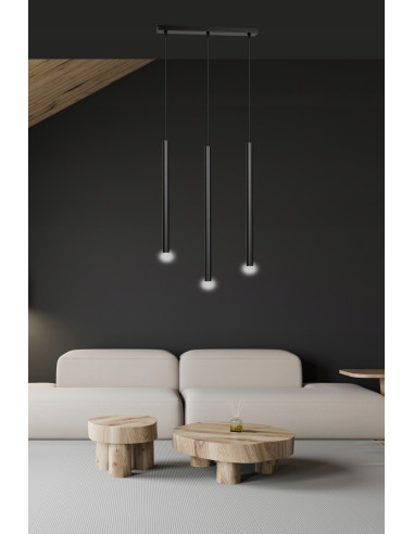 Lampa sufitowa SELTER 3 w kolorze czarnym - nowoczesny półplafon z trzema regulowanymi punktami świetlnymi