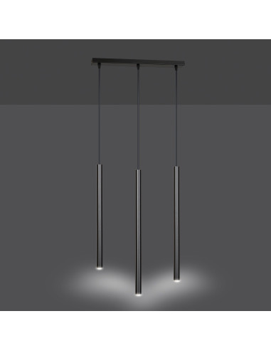 Lampa sufitowa SELTER 3 w kolorze czarnym - nowoczesny półplafon z trzema regulowanymi punktami świetlnymi