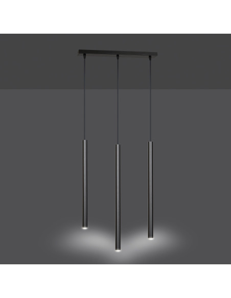 Lampa sufitowa SELTER 3 w kolorze czarnym - nowoczesny półplafon z trzema regulowanymi punktami świetlnymi