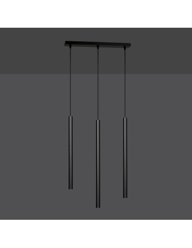 Lampa sufitowa SELTER 3 w kolorze czarnym - nowoczesny półplafon z trzema regulowanymi punktami świetlnymi