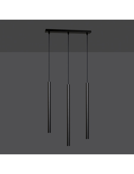 Lampa sufitowa SELTER 3 w kolorze czarnym - nowoczesny półplafon z trzema regulowanymi punktami świetlnymi