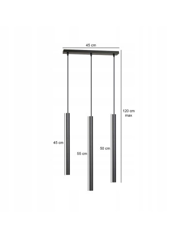 Lampa sufitowa SELTER 3 w kolorze czarnym - nowoczesny półplafon z trzema regulowanymi punktami świetlnymi