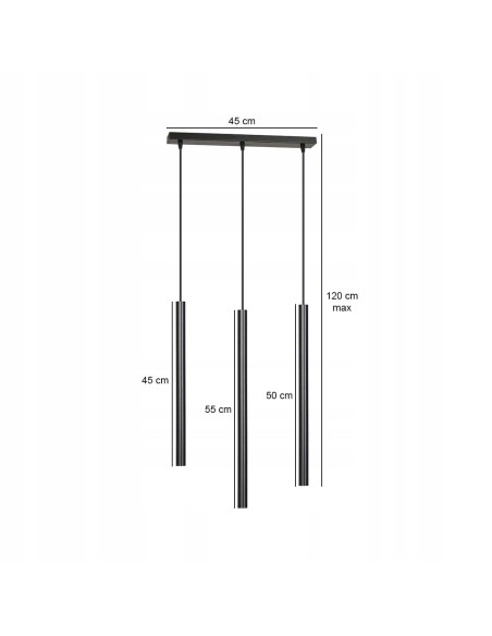 Lampa sufitowa SELTER 3 w kolorze czarnym - nowoczesny półplafon z trzema regulowanymi punktami świetlnymi