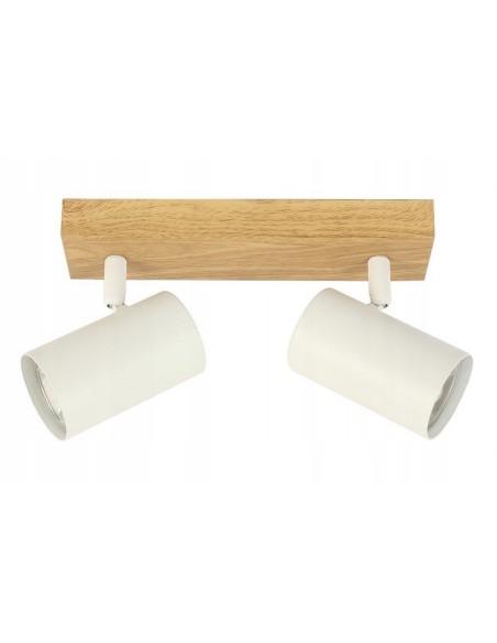 Plafon Quentin 2-punktowy w stylu skandynawskim, biało-beżowy, minimalistyczny do nowoczesnych wnętrz