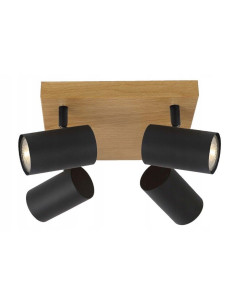 Czarny kwadratowy plafon Quentin z 4 reflektorami - nowoczesne oświetlenie skandynawskie do stylowych wnętrz