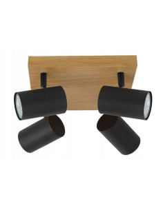 Czarny kwadratowy plafon Quentin z 4 reflektorami - nowoczesne oświetlenie skandynawskie do stylowych wnętrz 2