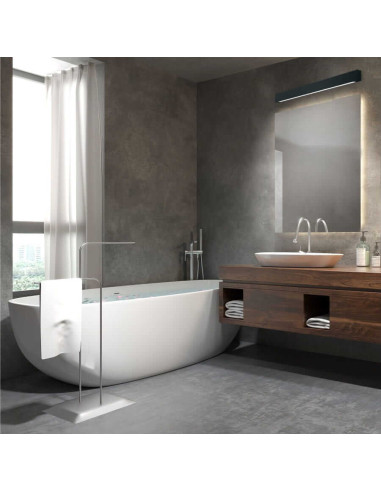 Lampa ścienna IBROS LED 9W do łazienki, minimalistyczny czarny kinkiet oświetleniowy z odpornością na wilgoć