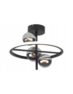 Nowoczesna lampa sufitowa Ticana LED z eleganckimi szklanymi kloszami, 1200 lumenów, 4 źródła światła, czarna