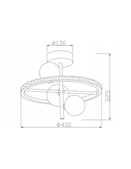 Nowoczesna lampa sufitowa Ticana LED z eleganckimi szklanymi kloszami, 1200 lumenów, 4 źródła światła, czarna