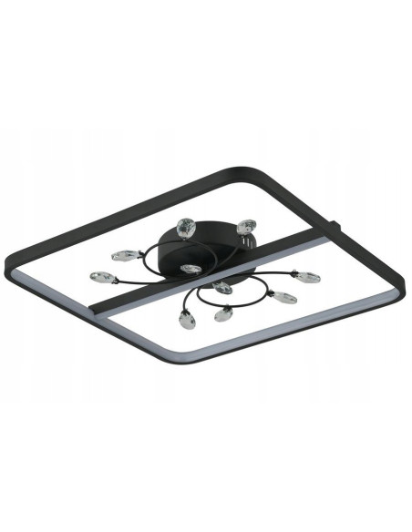 Elegancka lampa sufitowa LED Dacota z kryształami – nowoczesny plafon do salonu i sypialni, energooszczędny design.