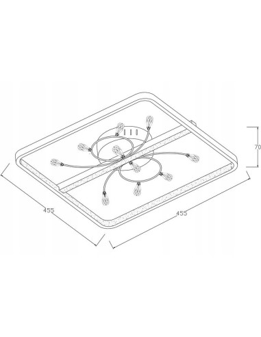 Elegancka lampa sufitowa LED Dacota z kryształami – nowoczesny plafon do salonu i sypialni, energooszczędny design.