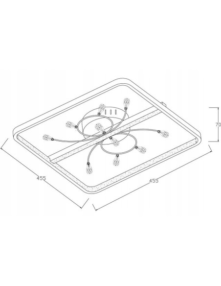 Elegancka lampa sufitowa LED Dacota z kryształami – nowoczesny plafon do salonu i sypialni, energooszczędny design.