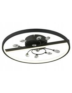 Plafon LED Dacota w czerni z kryształami, nowoczesny design, 24W, 4000K - elegancka lampa do salonu i biura