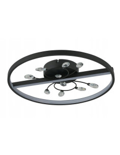 Plafon LED Dacota w czerni z kryształami, nowoczesny design, 24W, 4000K - elegancka lampa do salonu i biura 2