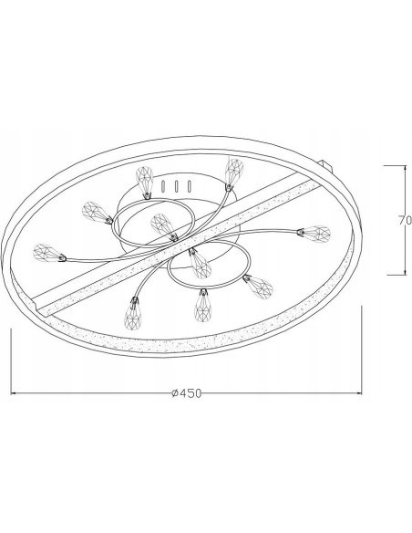 Plafon LED Dacota w czerni z kryształami, nowoczesny design, 24W, 4000K - elegancka lampa do salonu i biura