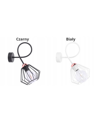 Kinkiet EDISON z miedzianą podkloszówką, nowoczesny design, E27 - biały, czarny, pomarańczowy, Light Home