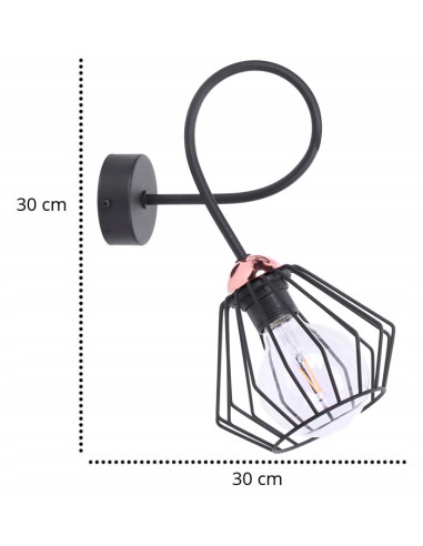 Kinkiet EDISON z miedzianą podkloszówką, nowoczesny design, E27 - biały, czarny, pomarańczowy, Light Home