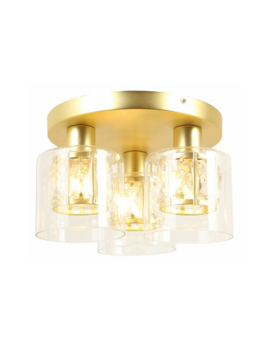 Plafon Elmo w kolorze złotym z kryształami – eleganckie oświetlenie do kuchni i salonu w stylu glamour