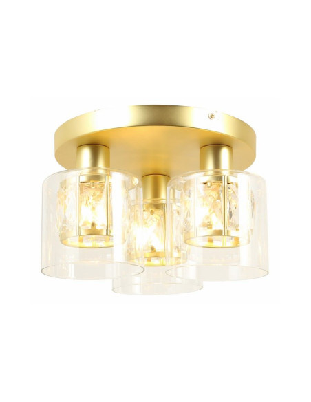 Plafon Elmo w kolorze złotym z kryształami – eleganckie oświetlenie do kuchni i salonu w stylu glamour