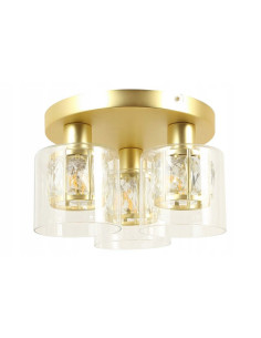 Plafon Elmo w kolorze złotym z kryształami – eleganckie oświetlenie do kuchni i salonu w stylu glamour 2