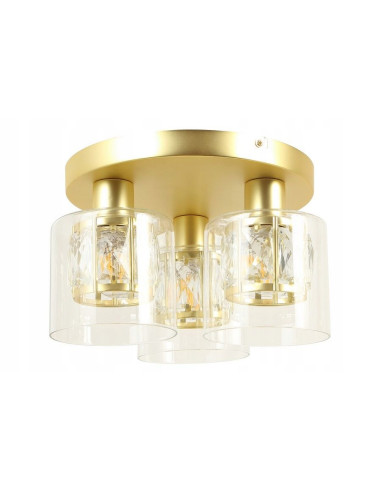 Plafon Elmo w kolorze złotym z kryształami – eleganckie oświetlenie do kuchni i salonu w stylu glamour