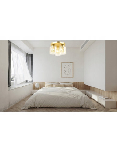 Plafon Elmo w kolorze złotym z kryształami – eleganckie oświetlenie do kuchni i salonu w stylu glamour