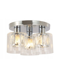 Plafon Elmo w chromie z kryształowymi detalami, eleganckie oświetlenie do sypialni, 3-punktowe E14, 25 cm