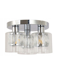 Plafon Elmo w chromie z kryształowymi detalami, eleganckie oświetlenie do sypialni, 3-punktowe E14, 25 cm 2