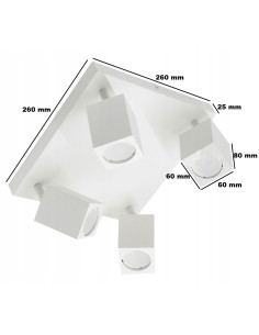 Lampa sufitowa QUANTUS IV w stylu industrialnym - elegancki plafon z 4 regulowanymi punktami świetlnymi 2