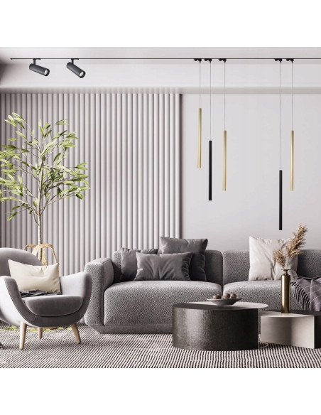 Nowoczesny reflektor szynowy ICE czarny GU10 50W – eleganckie oświetlenie do domu i przestrzeni komercyjnych