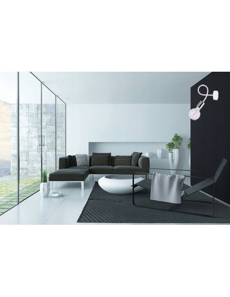 Kinkiet EDISON w minimalizmie - designerska lampa ścienna metalowa w kolorze czarnym/srebrnym/szarym do salonu i gabinetu